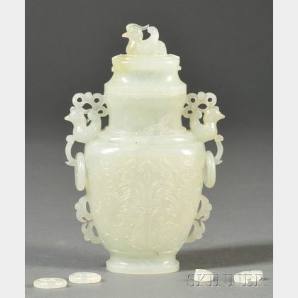 Bowenite Jade Vase and Cover