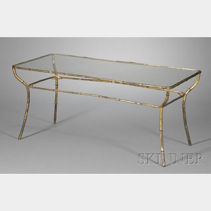 Faux Bamboo Gilt-metal Coffee Table