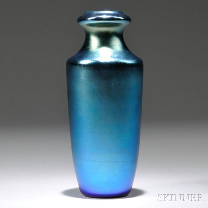 Quezal Blue Aurene Vase 