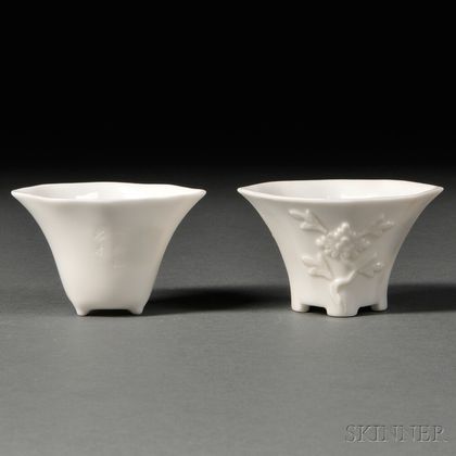 Two Blanc-de-Chine Cups