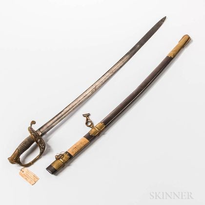 U.S. Model 1850 Staff & Field Officer's Sword Identified to 2nd Lieutenant Thomas Francis Quinn, 4th US Infantry