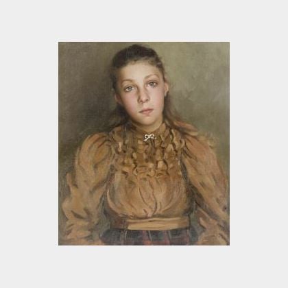 Carl Gordon Cutler (American, 1873-1945) Portrait of a Young Girl