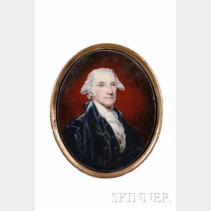 William Russell Birch (American, 1755-1834),after Gilbert Stuart (American, 1755-18 28) Portrait Miniature of George Washington.