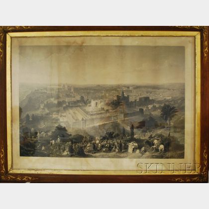 Framed Etching Jerusalem in Her Grandeur A.D. 33: The Triumphal Entry of Christ into the Holy City