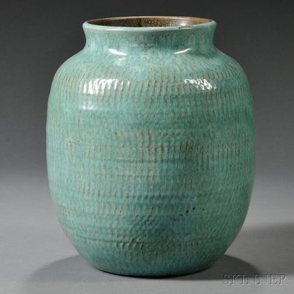 Louis Delachenal for Manufacture Nationale de Sevres Glazed Stoneware Vase