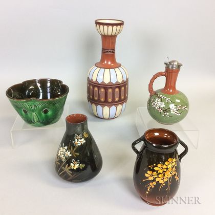 Five Watcombe Pottery Vessels