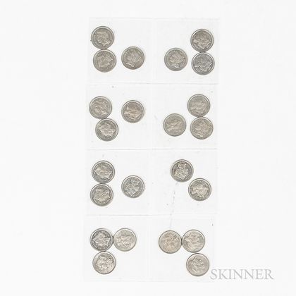 Twenty-three UNC and Proof 3 Cent Nickels. Estimate $1,500-2,500