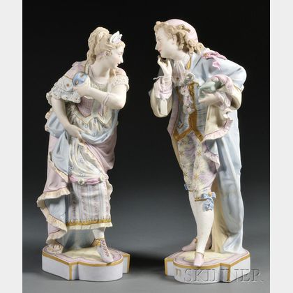 Pair of Large Bisque Figures