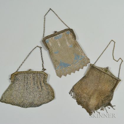 Three Vintage Mesh Handbags