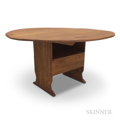 Country-style Chestnut Shoe-foot Chair Table
