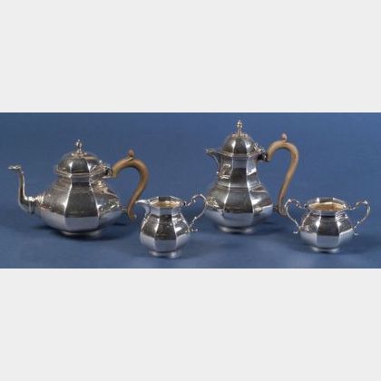 George V Four Piece Queen Anne-style Silver Tea and Coffee Service