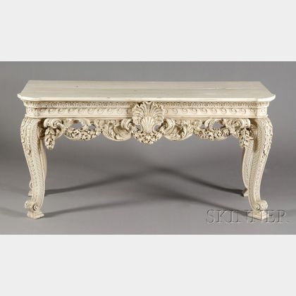 George II Style White Painted and Gessoed Hall Table