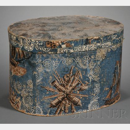 Wallpaper-covered Hatbox