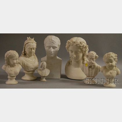 Seven Parian Porcelain Busts
