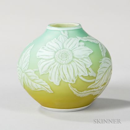 English Cameo Glass Vase 