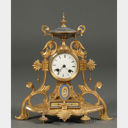 French Gilt Neoclassical Mantel Clock
