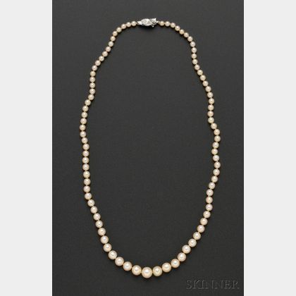 Natural Pearl and Diamond Necklace, Cartier