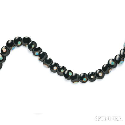 18kt Gold, Black Jade, and Opal Necklace, Tiffany & Co.