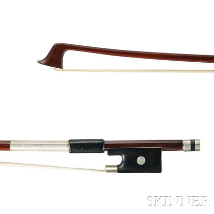 French Silver-mounted Violin Bow, Pierre Cuniot