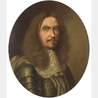 Continental School, 17th Century Style Portrait of a Gentleman in Armor.