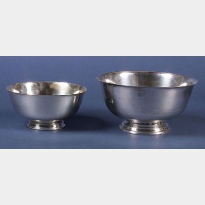 Two Revere-style Sterling Bowls