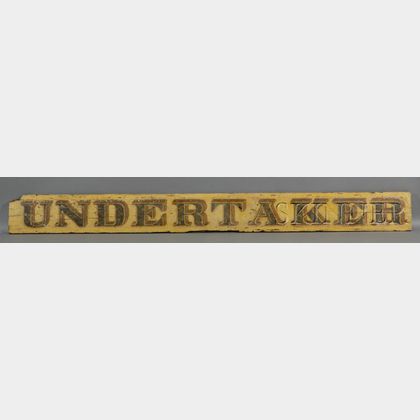 Painted Wood "UNDERTAKER" Sign