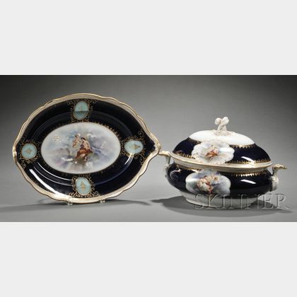 Vienna Porcelain Covered Tureen and Platter
