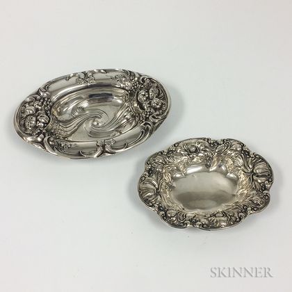 Two Sterling Silver Repousse Dishes