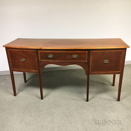 Federal-style Inlaid Mahogany Bow-front Sideboard