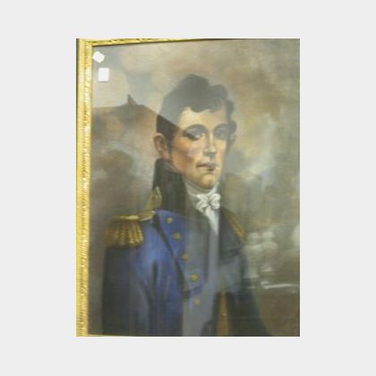 Framed Pastel of an American Admiral. 