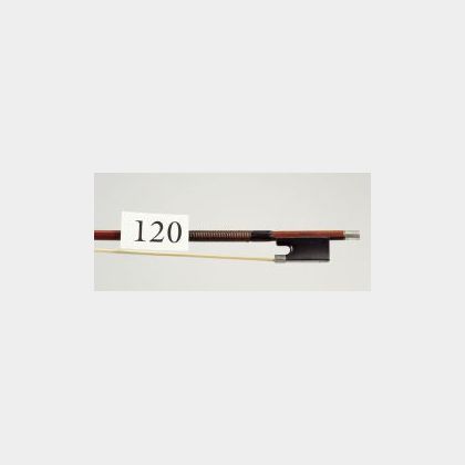 English Silver Mounted Violin Bow, Albert Leeson for W. E. Hill & Sons, 1937