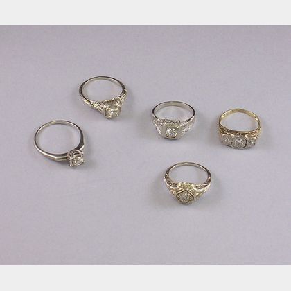 Five Gold and Diamond Rings