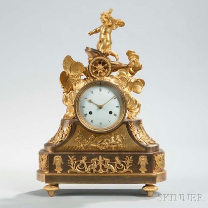Gilt Ormolu-mounted Mantel Clock by Dieudonne Kinable