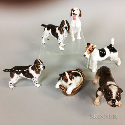 Six Royal Doulton Porcelain Dogs