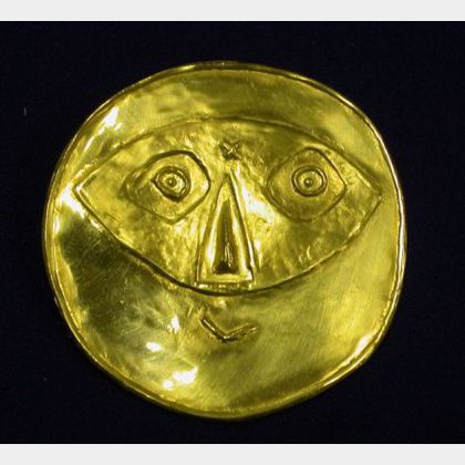 23kt Gold Pendant, Pablo Picasso