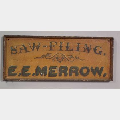 Painted " Saw-Filing " Trade Sign