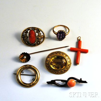 Group of Mostly Victorian Gold Jewelry
