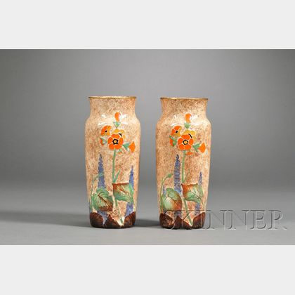 Pair of Crown Ducal Ceramic Vases