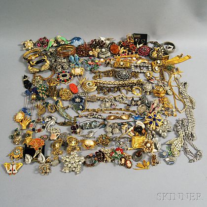 Large Group of Costume, Victorian, and Sterling Silver Jewelry