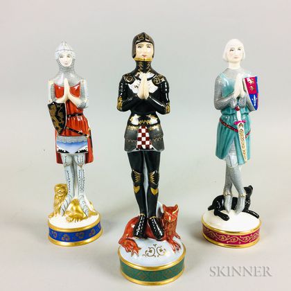 Three Royal Doulton Porcelain Chivalry Figures