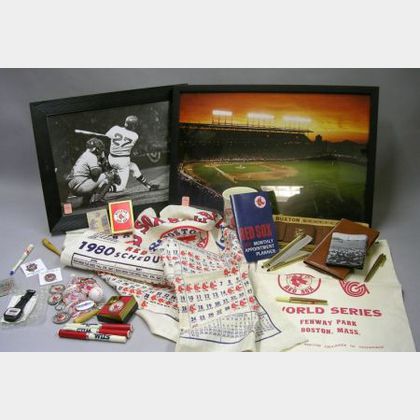 Group of Boston Red Sox Souvenirs and Collectible Items
