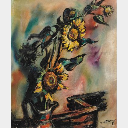 Umberto Roberto Romano (American, 1905-1984) Morning Comes to Sunflowers