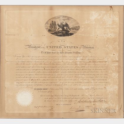 Jackson, Andrew (1767-1845) Document Signed as President, Washington, DC, 3 March 1835.