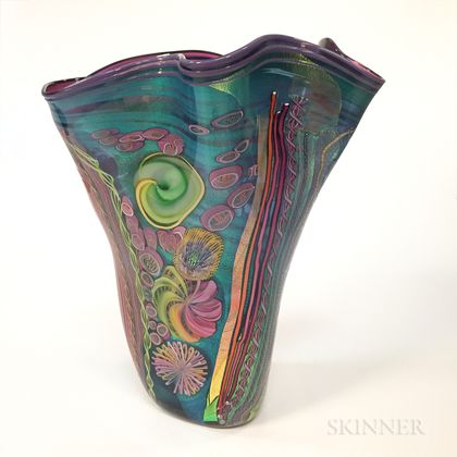 James Nowak Free-form Art Glass Vase
