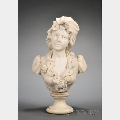 Carrara Marble Bust of a Maiden