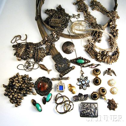 Large Group of Mostly Sterling Silver Jewelry and Accessories