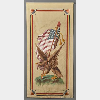 Patriotic Painted Eagle and Flag Banner