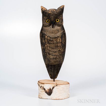 Carved and Painted Owl Decoy