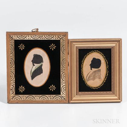 Two Hollow-cut Silhouette Portraits of Gentlemen