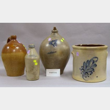 Eight Assorted Stoneware Crocks, Jugs, and Bottles